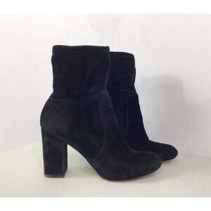 Lord and Taylor Black Velvet Ankle Boots Womens 8.5